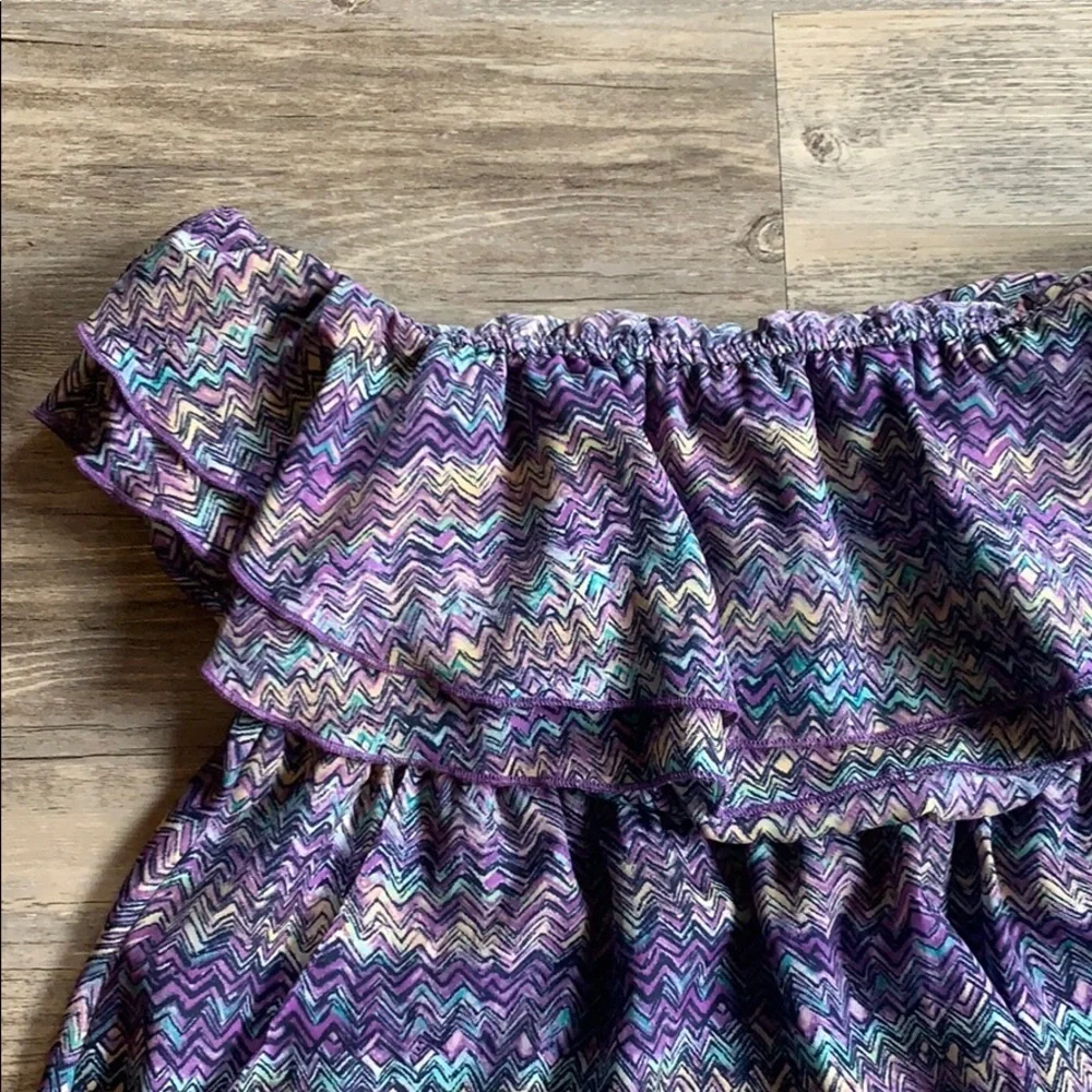 Women's Love Culture Strapless Ruffled Dress Large